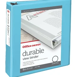 Office Depot® Brand 3-Ring Durable View Binder, 2" Round Rings, Jeweler Blue