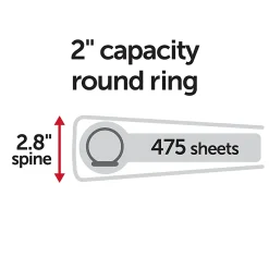 Office Depot® Brand 3-Ring Durable View Binder, 1/2