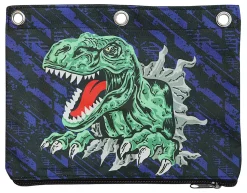 Office Depot® Brand 3-Ring Pencil Pouch, 7" x 9-11/16", Dinosaur, Total Quantity 1