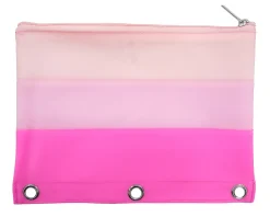 Office DepotĀ® Brand 3-Ring Pencil Pouch, 7" x 9-13/20", Soft-Touch Jelly, Pink