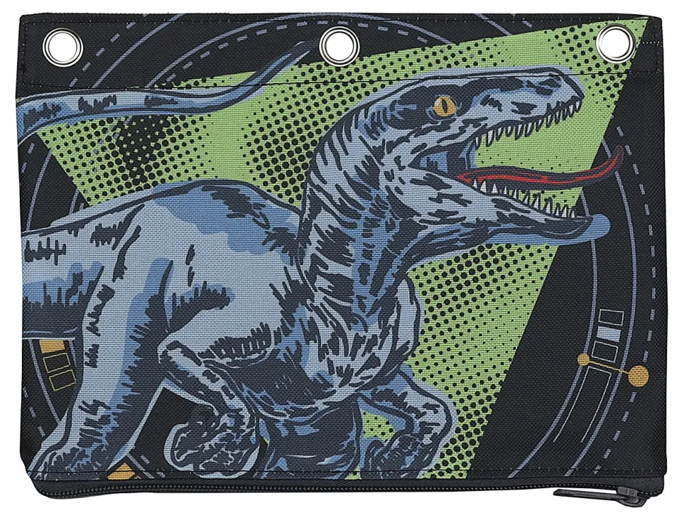 Office Depot® Brand 3-Ring Pencil Pouch, 7" x 9-13/20", Dinosaur