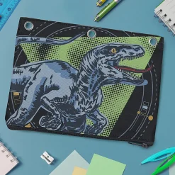 Office Depot® Brand 3-Ring Pencil Pouch, 7" x 9-13/20", Dinosaur