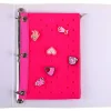 Office Depot® Brand 3-Ring Silicone Pencil Pouch With Charms, 7" x 9-13/16", Pink