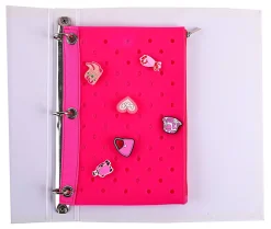 Office DepotĀ® Brand 3-Ring Silicone Pencil Pouch With Charms, 7" x 9-13/16", Pink