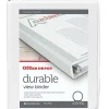 Office Depot® Brand 3-Ring 5-1/2" x 8-1/2" Durable View Binder, 1" Round Rings, White
