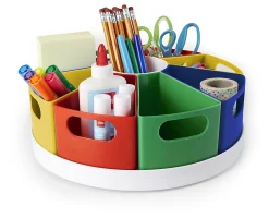 Office Depot® Brand 360° Rotating Desk Organizer, 4-3/8"H x 11-3/4"W x 11-3/4"D, Multicolor