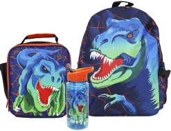 Office Depot® Brand School Backpack and Lunch Box Set With Water Bottle, Blue Dinosaur