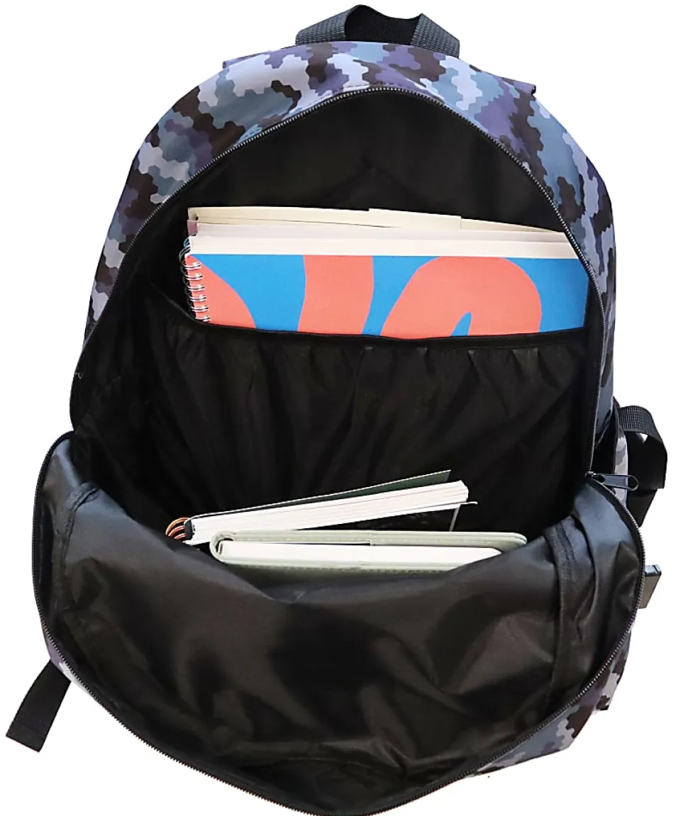 Office Depot® Brand School Backpack and Lunch Box Set, Gray Camouflage