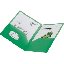 Office DepotĀ® Brand School-Grade 2-Pocket Poly Folder, Letter Size, Green