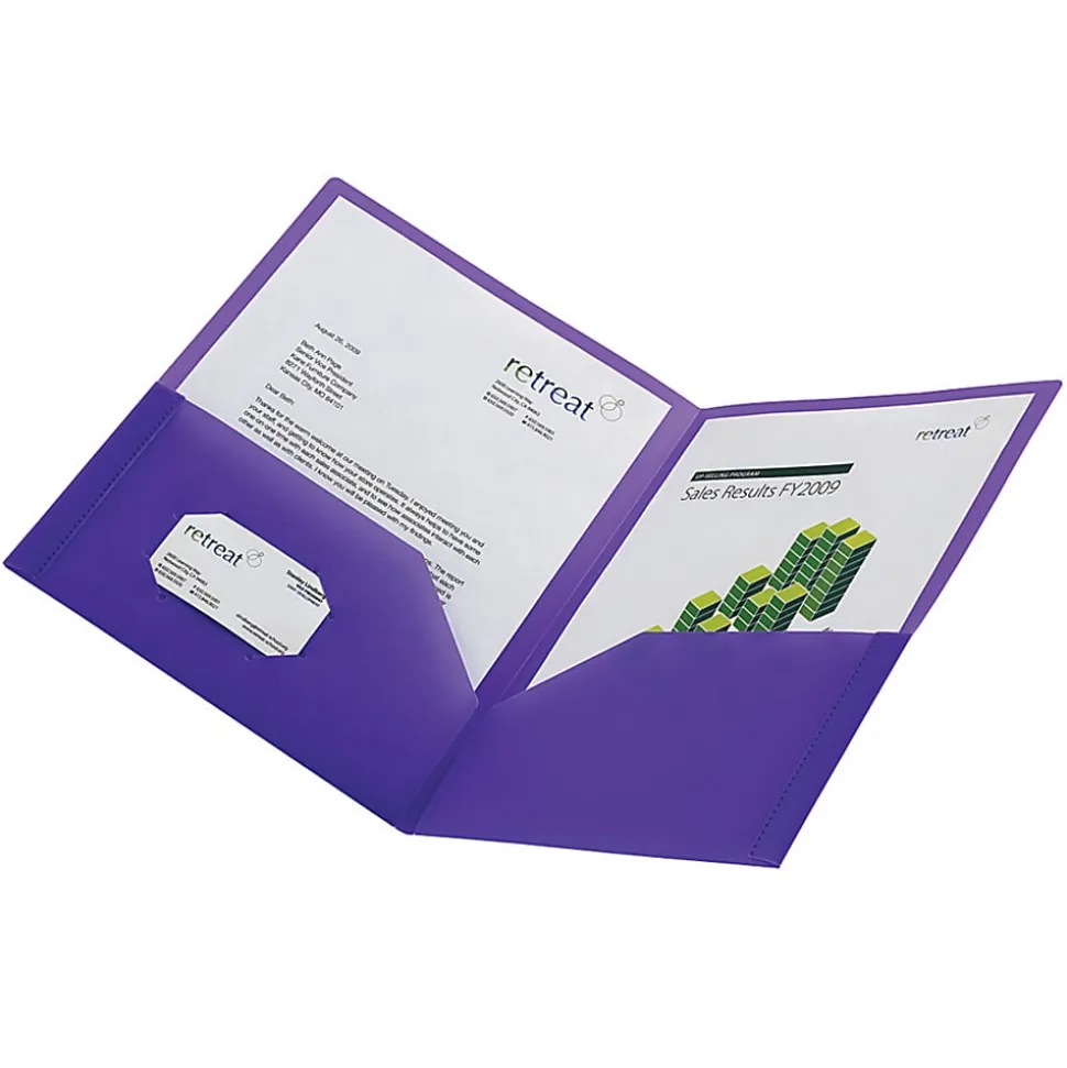 Office Depot® Brand School-Grade 2-Pocket Poly Folder, Letter Size, Purple