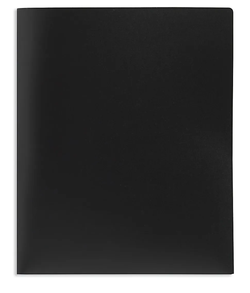 Office Depot® Brand School-Grade 2-Pocket Poly Folder, Letter Size, Black