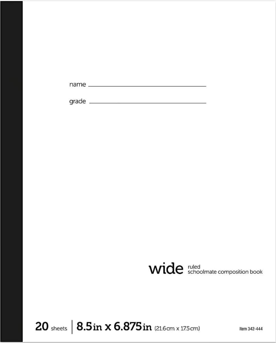 Office Depot® Brand Schoolmate Composition Book, 6-7/8" x 8-1/2", Wide Ruled, 20 Sheets