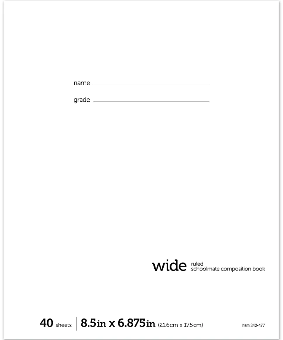 Office Depot® Brand Schoolmate Composition Book, 6-7/8" x 8-1/2", Wide Ruled, 40 Sheets