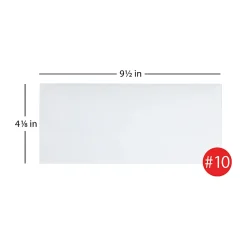 Office Depot® Brand #10 Security Envelopes, 4-1/8" x 9-1/2", Gummed Seal, White, Box Of 50