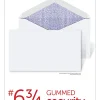 Office Depot® Brand #6 3/4 Security Envelopes, 3-5/8" x 6-1/2", Gummed Seal, White, Box Of 500