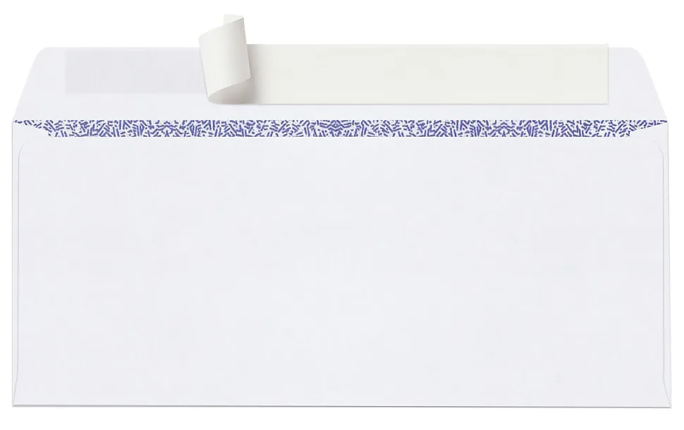 Office Depot® Brand #9 Security Envelopes, Double Window, 3-7/8" x 8-7/8", Clean Seal, White, Box Of 250