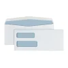 Office Depot® Brand #10 Security Envelopes, Double Window, 4-1/8" x 9-1/2", Gummed Seal, White, Box Of 500