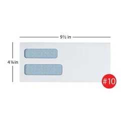 Office Depot® Brand #10 Security Envelopes, Double Window, 4-1/8