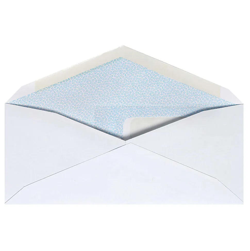 Office Depot® Brand #8 5/8 Security Envelopes, Double Window, 3-5/8" x 8-5/8", Gummed Seal, White, Box Of 500