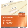 Office Depot® Brand Self-Adhesive Tabs With Printable Inserts, 1", Clear, Pack Of 25