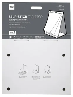 Office Depot® Brand Self-Stick Tabletop Easel Pad, 20" x 23", 20 Sheets, 30% Recycled, White