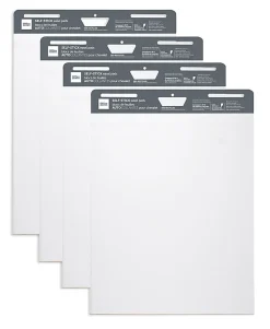 Office Depot® Brand Self-Stick Easel Pads, 25" x 30", 30 Sheets, 30% Recycled, White, Pack Of 4 Pads