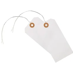 Office DepotĀ® Brand Shipping Tags With Wires, 4 3/4" x 2 3/8", Pack Of 100