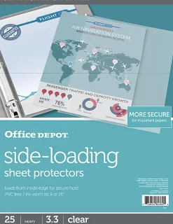 Office Depot® Brand Side-Loading Sheet Protectors, 8-1/2" x 11", Clear, Pack Of 25