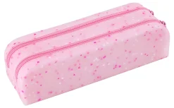 Office Depot® Brand Silicone Pencil Pouch, 2-3/8" x 7-7/8", Speckled Pink