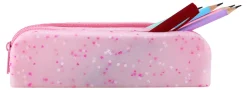 Office Depot® Brand Silicone Pencil Pouch, 2-3/8" x 7-7/8", Speckled Pink