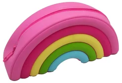 Office Depot® Brand Silicone Pencil Pouch, 5" x 9-1/2", Bright Rainbow