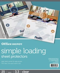 Office Depot® Brand Simple-Loading Sheet Protectors, 8-1/2" x 11", Clear, Pack of 25