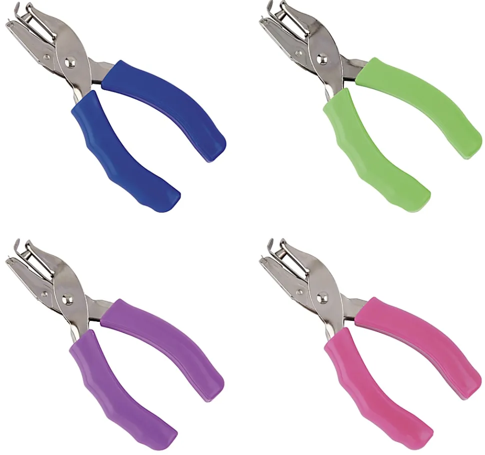 Office Depot® Brand Single-Hole Punch With Padded Handles, Assorted Colors