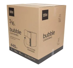 Office Depot® Brand Small Bubble Cushioning, 3/16" Thick, Clear, 12" x 220', Box Of 2 Rolls