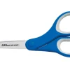 Office Depot® Brand Soft Handle Stainless-Steel Scissors, 8", Bent, Blue/Gray
