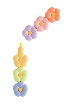 Office Depot® Brand Stackable Flower Highlighters, Chisel Tip, Assorted Colors, Pack Of 6