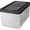 Office Depot® Brand Stackable File Tote Box, Letter Size, 10-7/10"H x 22-4/5"D x 13-7/10"W, Clear/Black