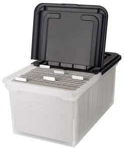 Office Depot® Brand Stackable File Tote Box, Letter Size, 10-7/10