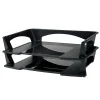 Office Depot® Brand Stacking Desk Trays, 3"H x 14 3/4"W x 9 1/4"D, Black, Pack Of 2