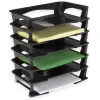 Office Depot® Brand Stacking Desk Trays, 2 1/2"H x 15 1/4"W x 8 3/4"D, Black, Pack Of 6