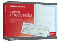Office Depot® Brand Standard Blue Business Check Refills, Box Of 900