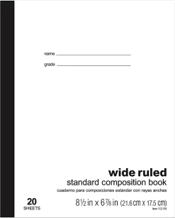 Office Depot® Brand Standard Composition Book, 6-7/8" x 8-1/2", Wide Ruled, 20 Sheets