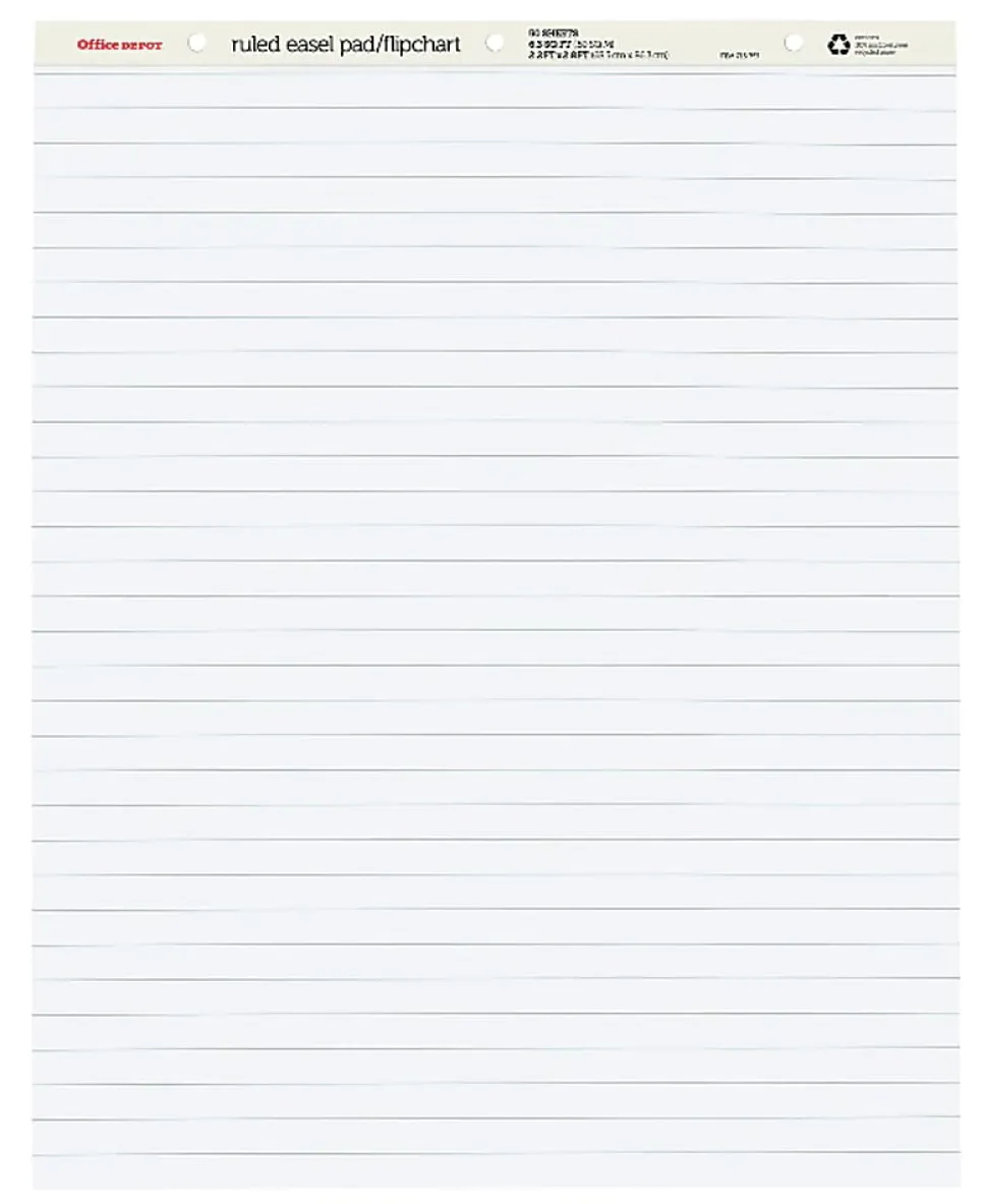Office Depot® Brand Standard Easel Pads, 27" x 34", 30% Recycled, White, 50 Sheets, Pack Of 2