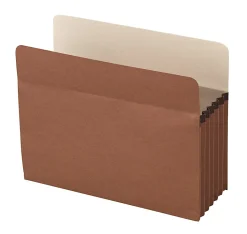 Office Depot® Brand Standard File Pocket, 5-1/4" Expansion, Letter Size, Brown, Pack Of 5