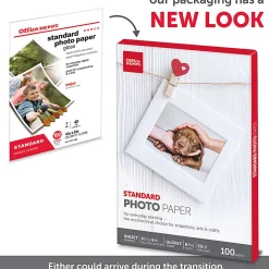 Office Depot® Brand Standard Photo Paper, Glossy, 4" x 6", White, Pack Of 100 Sheets
