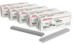 Office Depot® Brand Standard Staples, 1/4", 5,000 Staples Per Pack, Box Of 5 Packs