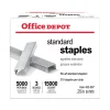 Office Depot® Brand Standard Staples, 1/4", 5,000 Staples Per Pack, Box Of 3 Packs