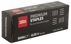 Office Depot® Brand Staples, 1/4" Premium, Full Strip, Box Of 5,000