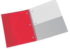 Office Depot® Brand Stellar Poly Notebook, 8-1/2" x 11", 5 Subject, College Ruled, 200 Sheets, Red