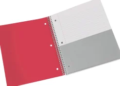 Office Depot® Brand Stellar Poly Notebook, 8-1/2" x 10-1/2", 3 Subject, Wide Ruled, 150 Sheets, Red